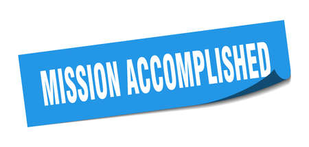 mission accomplished sticker. mission accomplished square isolated sign. mission accomplishedのイラスト素材