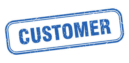customer stamp. customer square grunge sign. customerのイラスト素材