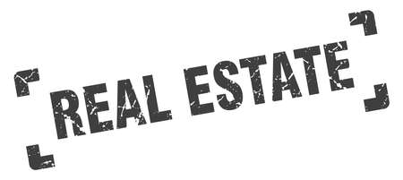 real estate stamp. real estate square grunge sign. real estateのイラスト素材