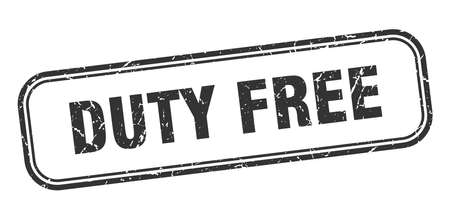 duty free stamp. duty free square grunge sign. duty freeのイラスト素材