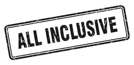 all inclusive stamp. all inclusive square grunge sign. all inclusiveのイラスト素材