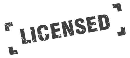 licensed stamp. licensed square grunge sign. licensedのイラスト素材