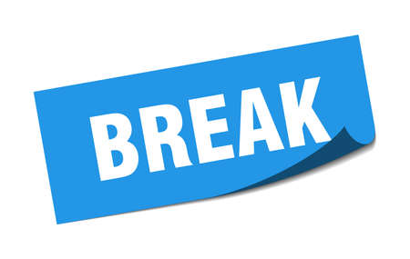 break sticker. break square isolated sign. breakのイラスト素材