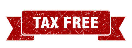 tax free grunge ribbon. tax free sign. tax free bannerのイラスト素材