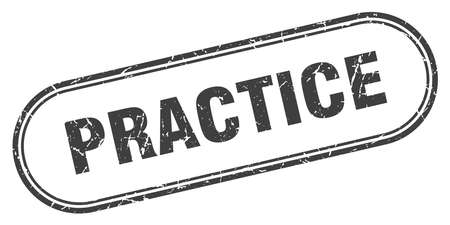 practice stamp. practice square grunge sign. practiceのイラスト素材