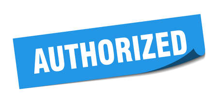 authorized sticker. authorized square isolated sign. authorizedのイラスト素材