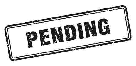 pending stamp. pending square grunge sign. pendingのイラスト素材
