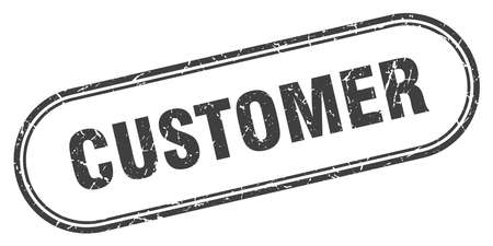 customer stamp. customer square grunge sign. customerのイラスト素材