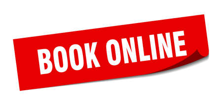 book online sticker. book online square isolated sign. book onlineのイラスト素材