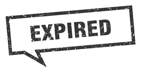 expired sign. expired square speech bubble. expiredのイラスト素材