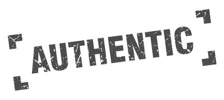 authentic stamp. authentic square grunge sign. authenticのイラスト素材