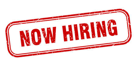 now hiring stamp. now hiring square grunge sign. now hiringのイラスト素材