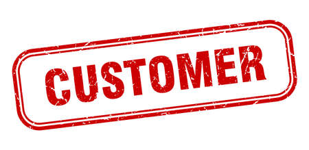 customer stamp. customer square grunge sign. customerのイラスト素材