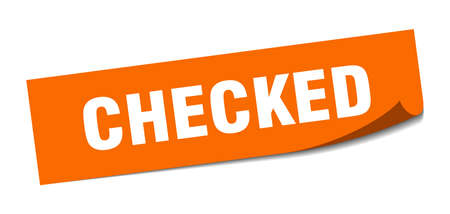 checked sticker. checked square isolated sign. checkedのイラスト素材