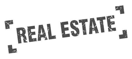 real estate stamp. real estate square grunge sign. real estateのイラスト素材
