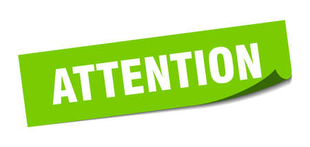 attention sticker. attention square isolated sign. attentionのイラスト素材