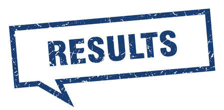 results sign. results square speech bubble. resultsのイラスト素材