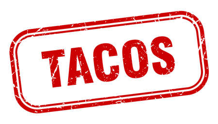 tacos stamp. tacos square grunge sign. tacosのイラスト素材