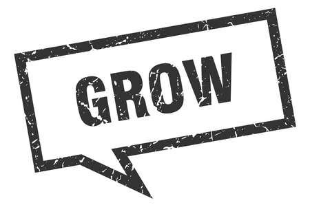 grow sign. grow square speech bubble. growのイラスト素材