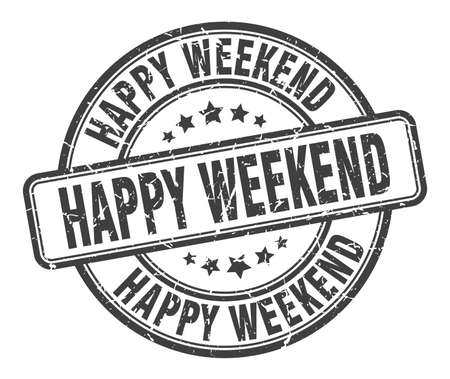 happy weekend stamp. happy weekend round grunge sign. happy weekendのイラスト素材