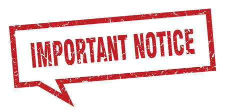 important notice sign. important notice square speech bubble. important noticeのイラスト素材