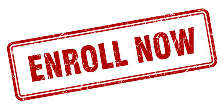 enroll now stamp. enroll now square grunge sign. enroll nowのイラスト素材