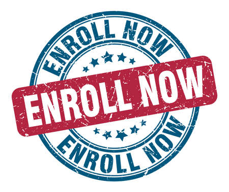 enroll now stamp. enroll now round grunge sign. enroll nowのイラスト素材
