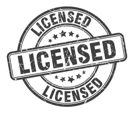 licensed stamp. licensed round grunge sign. licensedのイラスト素材