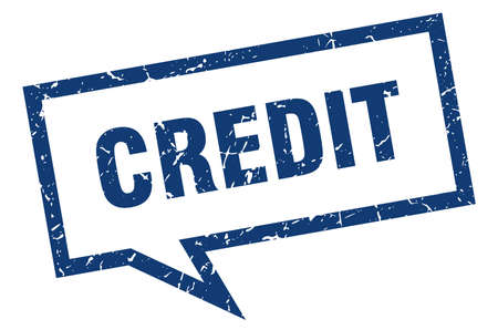 credit sign. credit square speech bubble. creditのイラスト素材