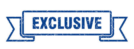 exclusive grunge ribbon. exclusive sign. exclusive bannerのイラスト素材