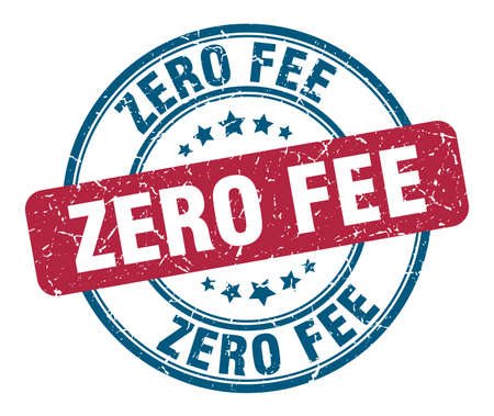 zero fee stamp. zero fee round grunge sign. zero feeのイラスト素材