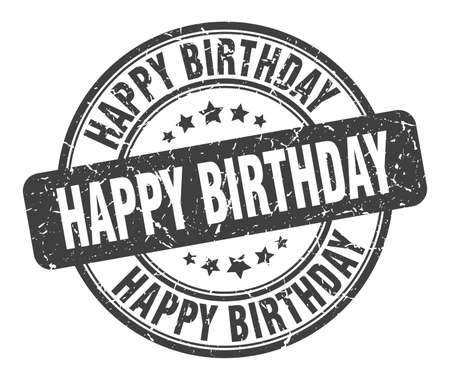 happy birthday stamp. happy birthday round grunge sign. happy birthdayのイラスト素材