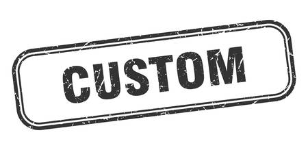 custom stamp. custom square grunge sign. customのイラスト素材