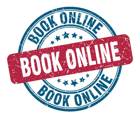 book online stamp. book online round grunge sign. book onlineのイラスト素材