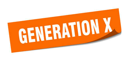 generation x sticker. generation x square isolated sign. generation xのイラスト素材