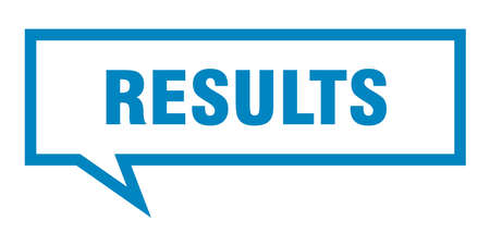results sign. results square speech bubble. resultsのイラスト素材