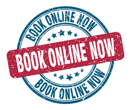 book online now stamp. book online now round grunge sign. book online nowのイラスト素材