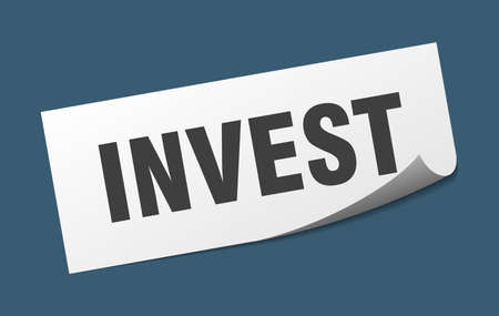 invest sticker. invest square isolated sign. investのイラスト素材