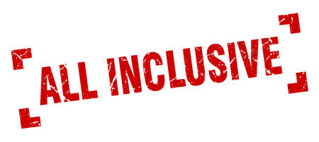 all inclusive stamp. all inclusive square grunge sign. all inclusiveのイラスト素材