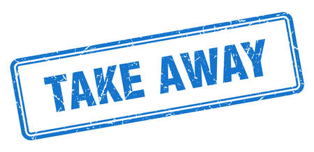 take away stamp. take away square grunge sign. take awayのイラスト素材