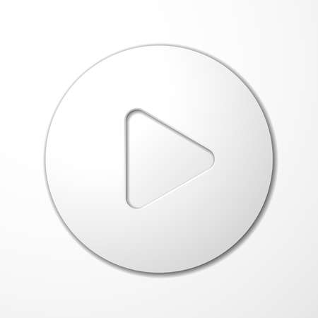 play round vector button isolated on white backgroundのイラスト素材