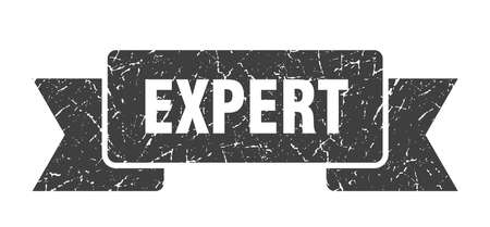 expert grunge ribbon. expert sign. expert bannerのイラスト素材