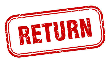 return stamp. return square grunge sign. returnのイラスト素材