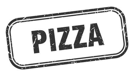 pizza stamp. pizza square grunge sign. pizzaのイラスト素材