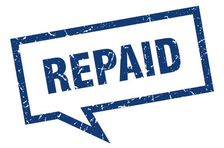 repaid sign. repaid square speech bubble. repaidのイラスト素材