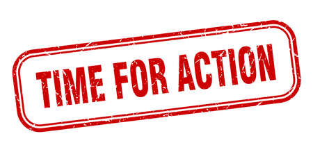 time for action stamp. time for action square grunge sign. time for actionのイラスト素材
