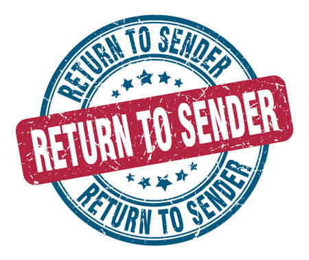 return to sender stamp. return to sender round grunge sign. return to senderのイラスト素材