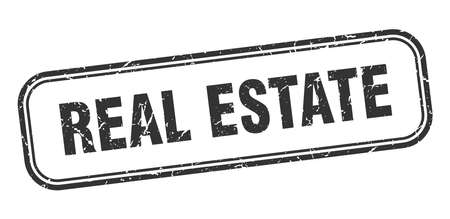 real estate stamp. real estate square grunge sign. real estateのイラスト素材
