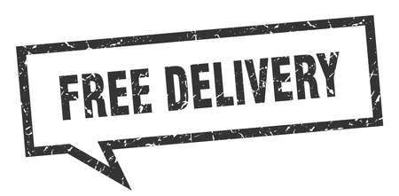 free delivery sign. free delivery square speech bubble. free deliveryのイラスト素材