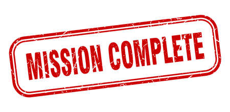 mission complete stamp. mission complete square grunge sign. mission completeのイラスト素材